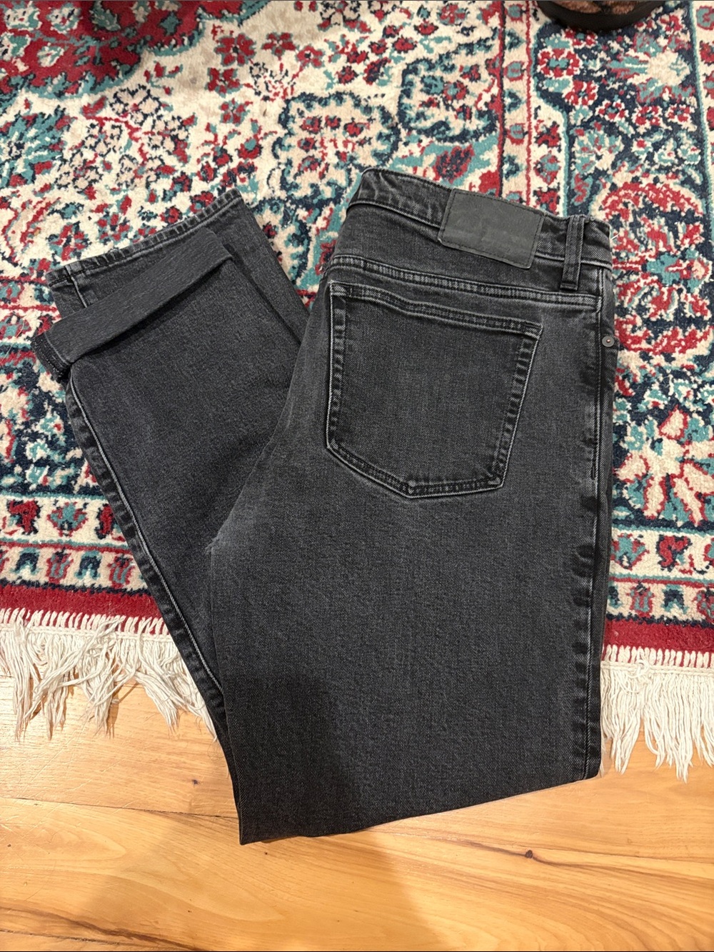 Madewell Black Washed Denim Jeans The 1991 Straight